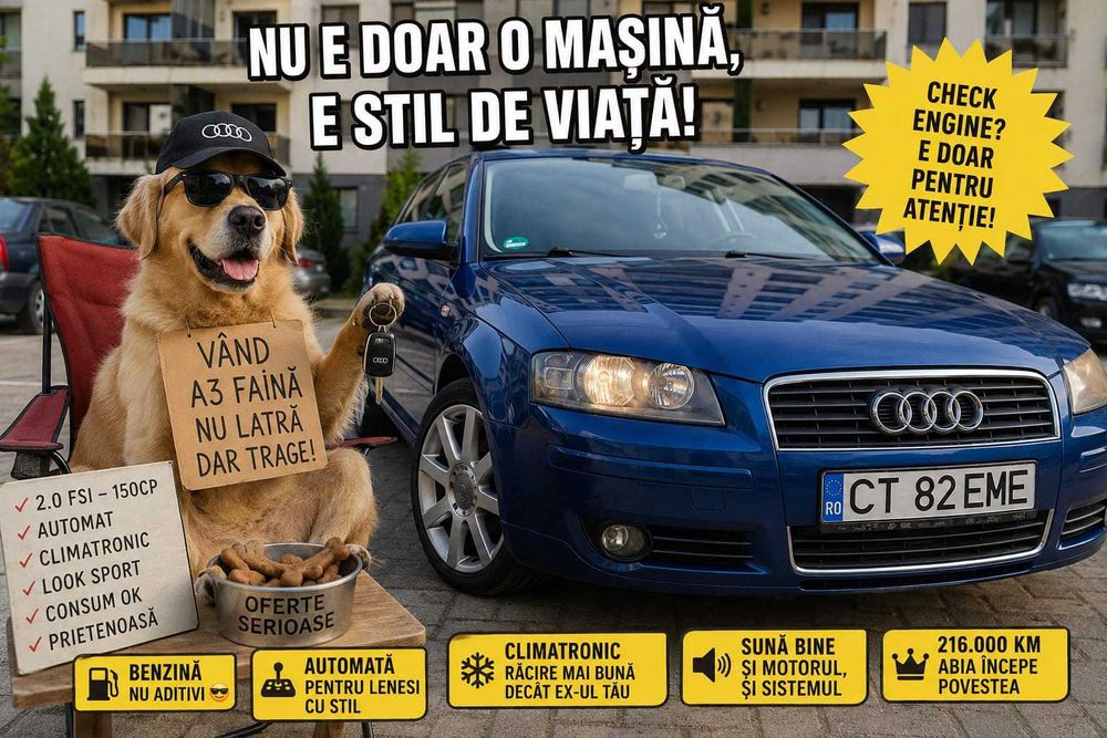 Audi A3 8P 2.0 FSI Automat • 150CP • Climatronic • 216.000 km • Euro 4