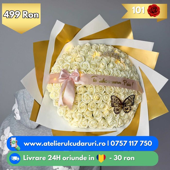 Buchete Trandafiri Sapun / Sclipici , Stitch | Livrare oriunde