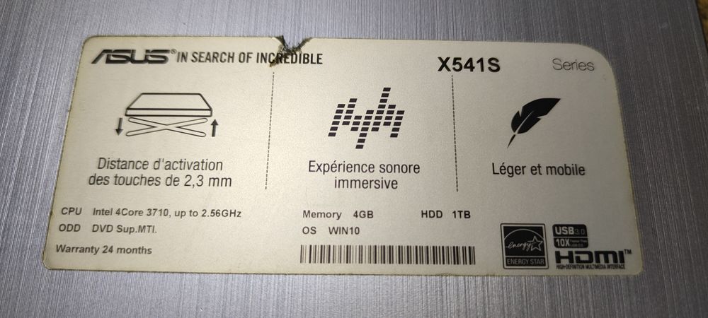 Asus X541S с тъчскрин