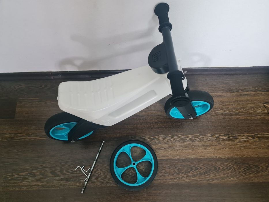 Funny Wheels Rider SuperSport 2‑în‑1 cu curea – Turcoaz