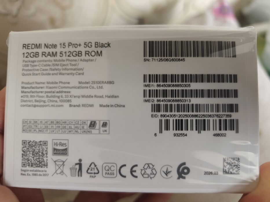 Redmi Note 15 Pro Plus 5G 2026 New sotiladi