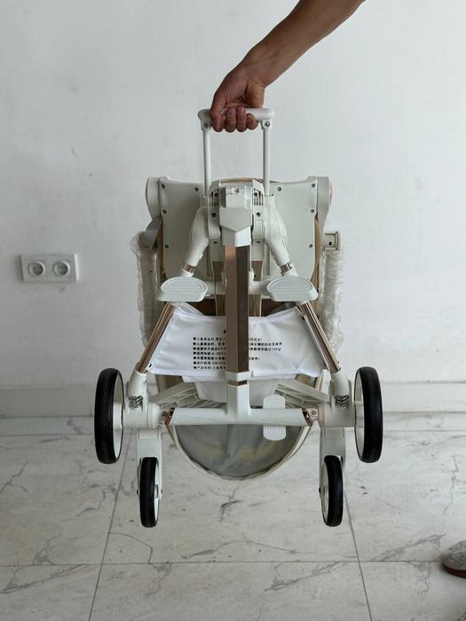 Premium bolalar aravachasi AXELUS beige + gold