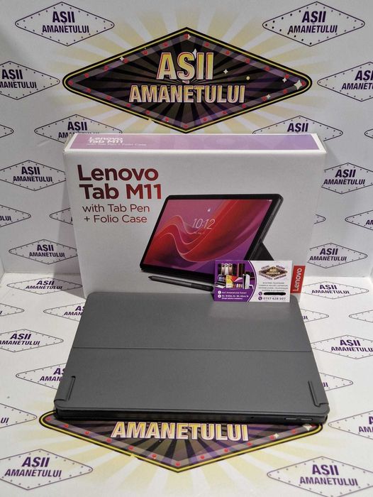 Tableta LENOVO Tab M11, 8GB RAM, 128GB, Wi-Fi + SIM cu husa si Pen