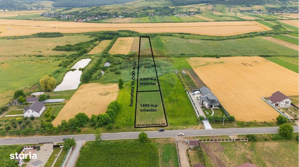 Teren de 10.000 m.p. cu deschidere la DN in Silistea/Todiresti - VS