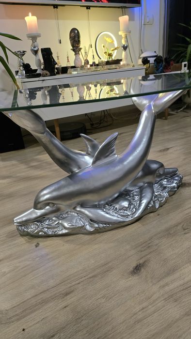 Masuta cafea delfini sticla