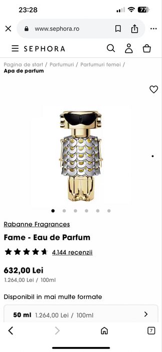 Vand parfum Fame, Paco Rabanne  eau de parfum 50 ml