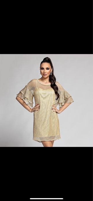 Златиста рокля Глория Gold - Gueen by N.G , размер М