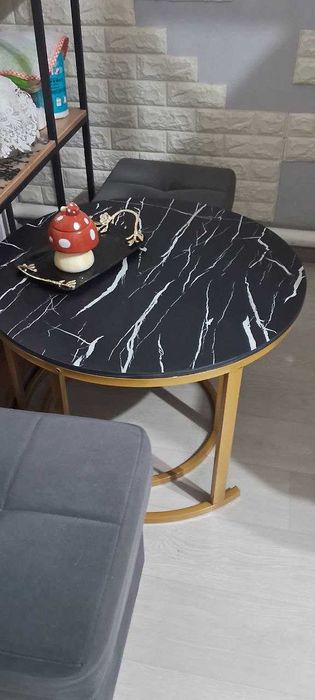 Журнальный столик Эрвин круглый лофт Журнальный столик двойной