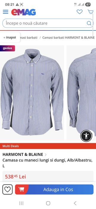 Camasa cu maneci lungi si dungi HARMONT&BLAINE