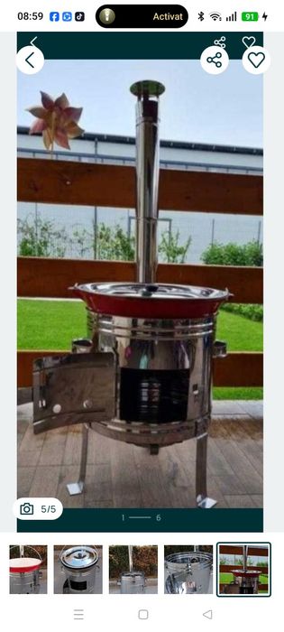 Soba/ cazan inox pentru ceaun 11-16 L cu diametrul 36 cm
