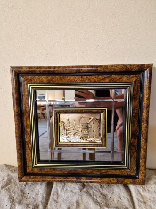 Прекрасна антикварна италианска сребърна картина