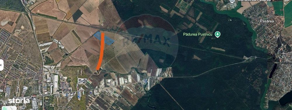 Teren logistic, PUZ aprobat, 7,63 ha, platforme + hale 23.396 mp. A0