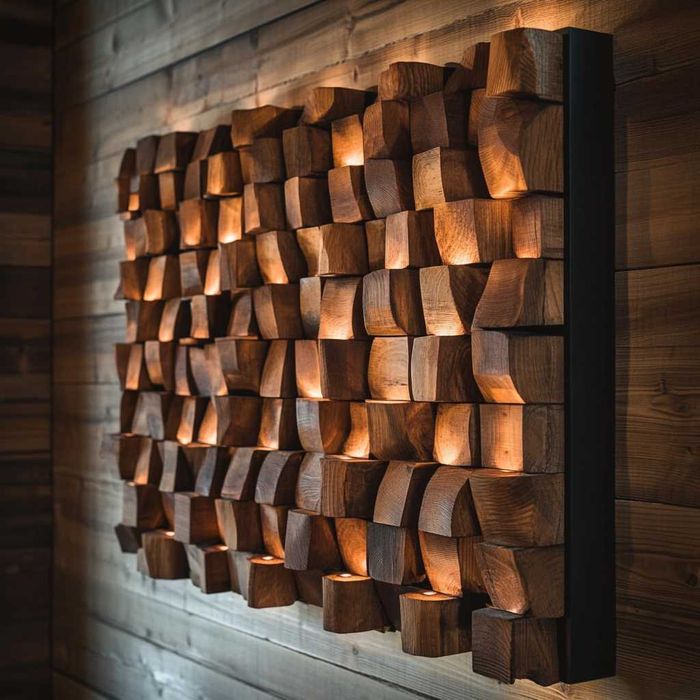 Стенен декор - пано от масивна дървесина по поръчка.