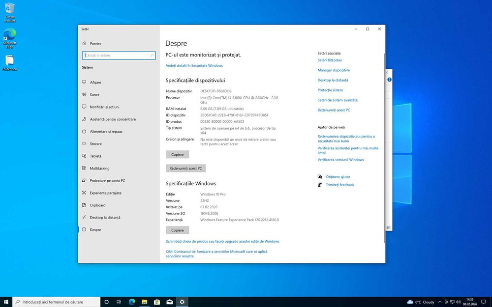 Mini PC Intel NUC6i3SYH, I3-6100U, 8GB RAM DDR4, SSD 128GB 4K Wi-Fi