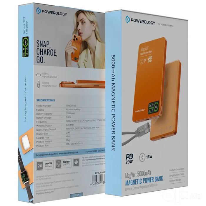 Powerology MagVolt Ultra Slim 5000/10000 мА·ч