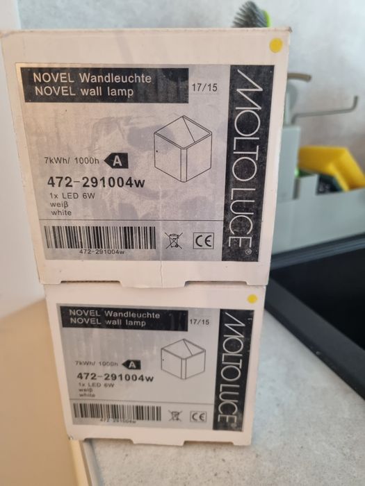 Pereche Aplice Perete Design MOLTO LUCE Novel LED 6W – NOI în cutie (Brand Premium)