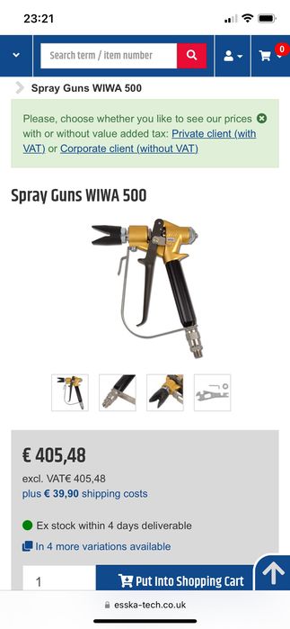 Продавам пистолет WiWa 500 bar