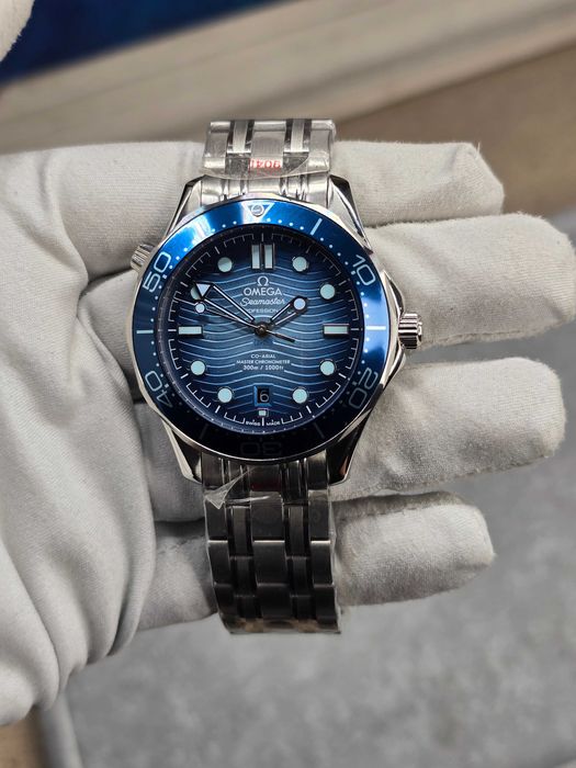Omega Seamaster Diver 300M Steel Blue Ceramic Blue Wave Dial 42mm