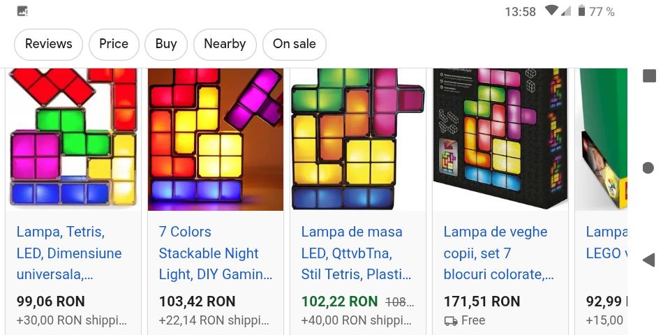 TETRIS, lampa de veghe