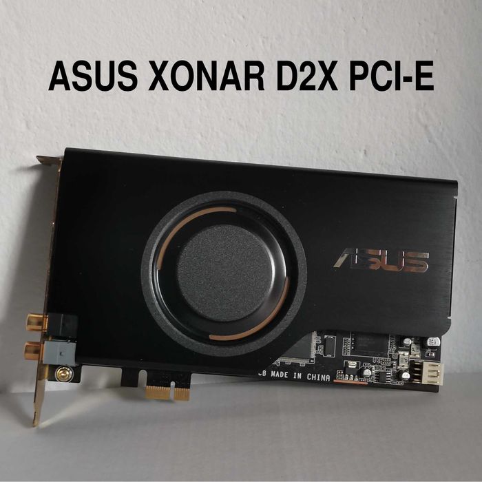 Звукова аудио карта пълен комплект ASUS Xonar D2X, PCI-E x1, 24-bit / 96kHz (5.1) за геймърски PC компютър за Linux Windows CMI8788 [Oxygen HD Audio]