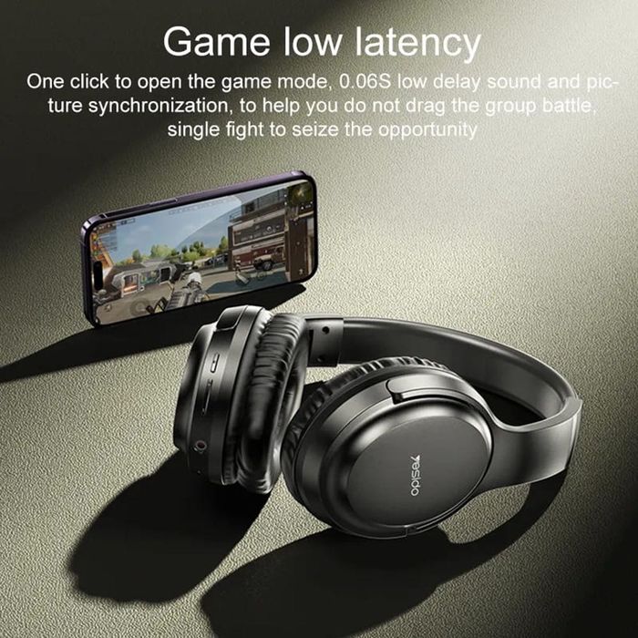Casti Bluetooth fara fir Yesido EP04, Jack 3.5mm, negru