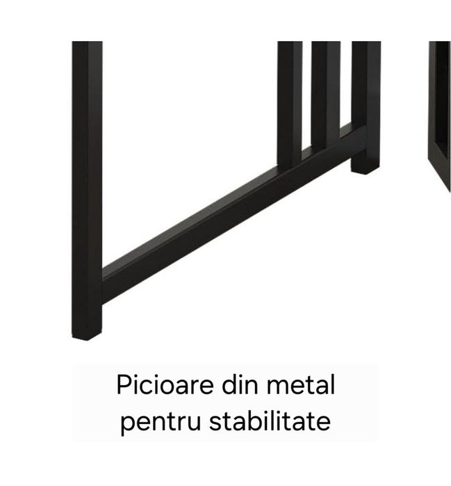 Birou pliabil din metal cu blat de lemn