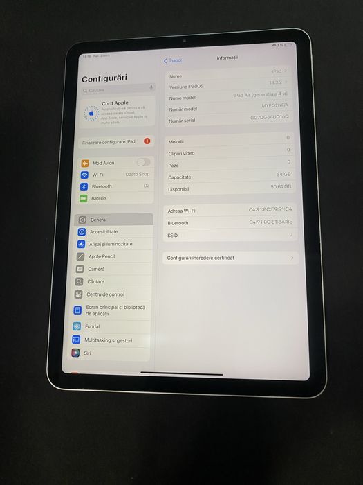 iPad Air 10.9” 2020 4th Gen Wifi 64Gb id-xxl3149