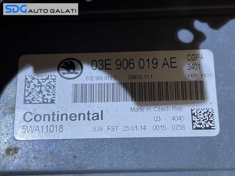 Kit Pornire ECU Calculator Motor Cip Cheie Ceas Bord Imobilizator Skoda Fabia 2 1.2 CGPA 2011 - 2015 Cod 03E906019AE 5WA11018 [L4412]