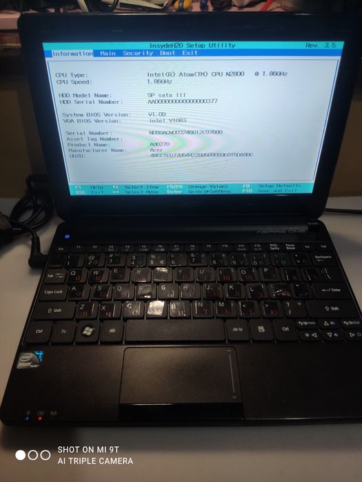 Продам нетбук acer