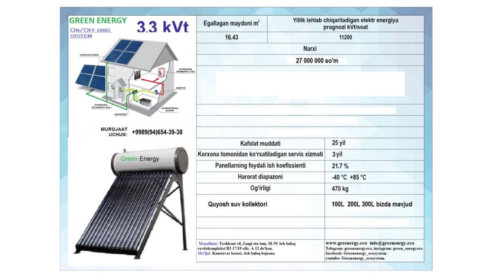 Quyosh panelari ustanovka