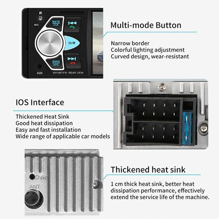 LCD Player auto 1DIN universal cu ecran 4,1 "