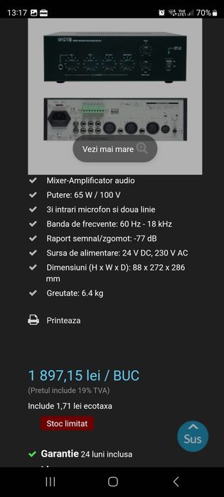 Amplificator Mixer Audio Apart MA65