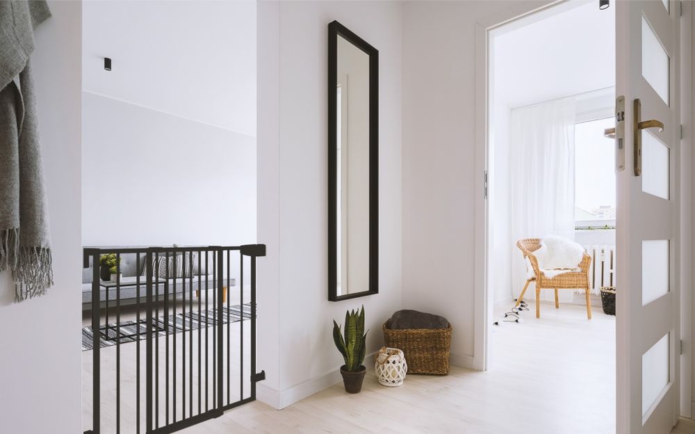 Poartă de siguranță reglabilă pentru scări/ușă, negru GUARDIAN 1