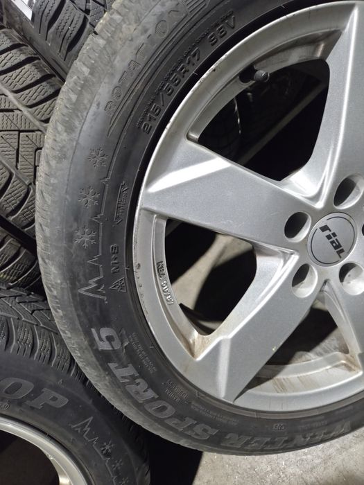 Set 4 jante aliaj RIAL Kodiak R17 5x112 cu anvelope