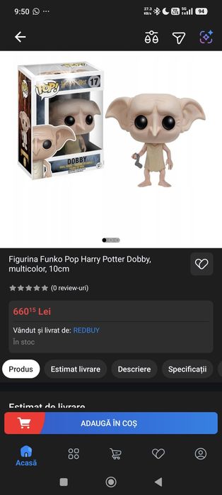 Figurina Funko Pop Harry Potter Dobby