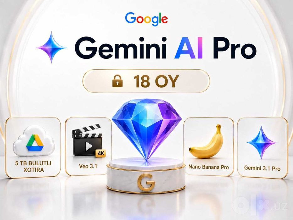 18 Oylik Gemini Pro Obunasi olip beramiz