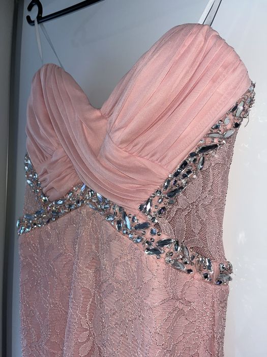 Rochie roz pudrat lunga pentru evenimente