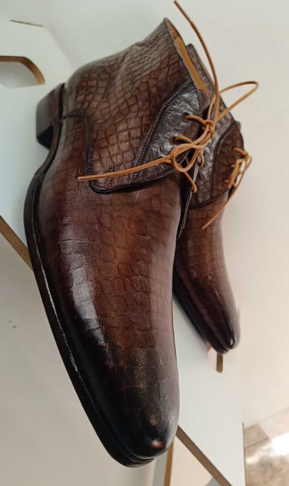 Ghete de lux 44 44.5 45 lucrate manual GREVE NOI piele naturala premiu