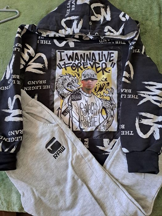 Суитчър, спортен панталон, екип електрик , черно и зелено