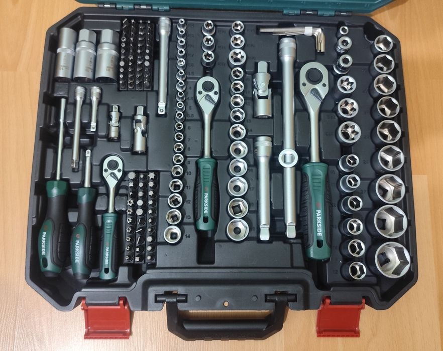 Чисто нов комплект 216 части Parkside гедоре