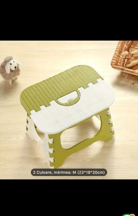 Scaun pliabil portabil- Plastic durabil, design pătrat rezistent