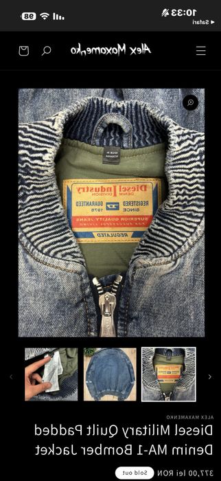 Geaca blug/denim Diesel military bomber