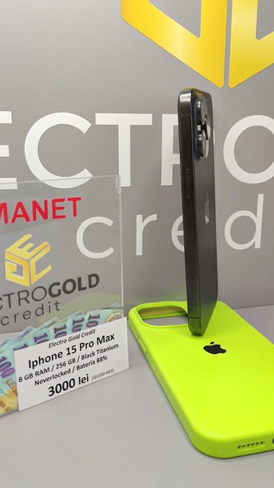 Iphone 15 Pro Max 256GB Black Titanium/Neverlocked/Baterie: 88% ID1550-AG2