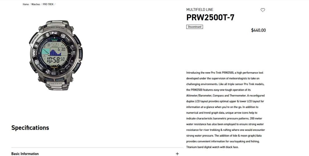 Часовник Casio Protrek