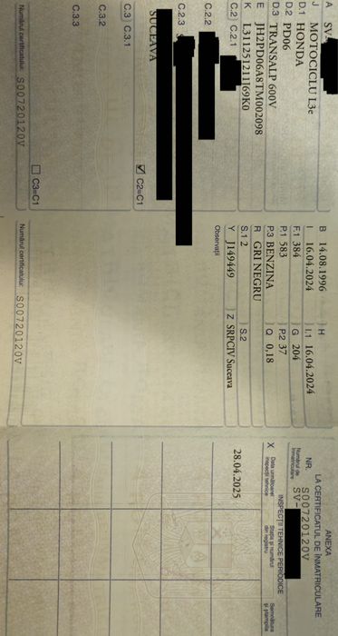 HONDA transalp 600 cuburi 1996 km 81000