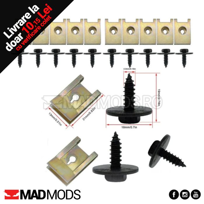 Set 20 buc suruburi cleme exterior BMW Seria 1 2 3 4 5 6 7 8 i X M