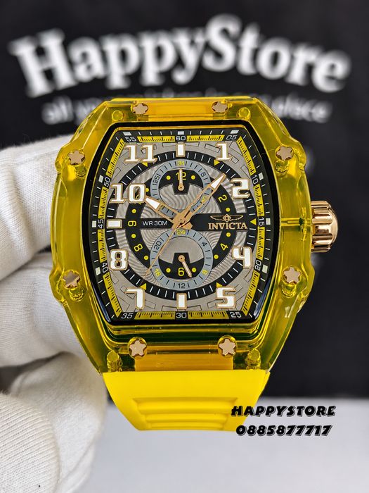 INVICTA Cyclone Yellow/Gold 49 mm, Инвикта нов мъжки часовник