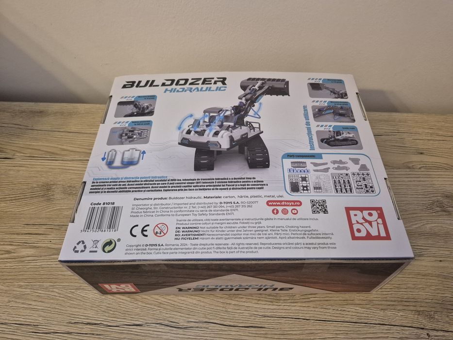Set contructii STEAM Buldozer hidraulic 127 piese Jucarie Interactiva