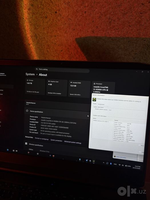 Lenovo IdeaPad Gaming 3/i5/GTX 1650 Ti/12GB RAM/1TB HDD+128GB SSD
