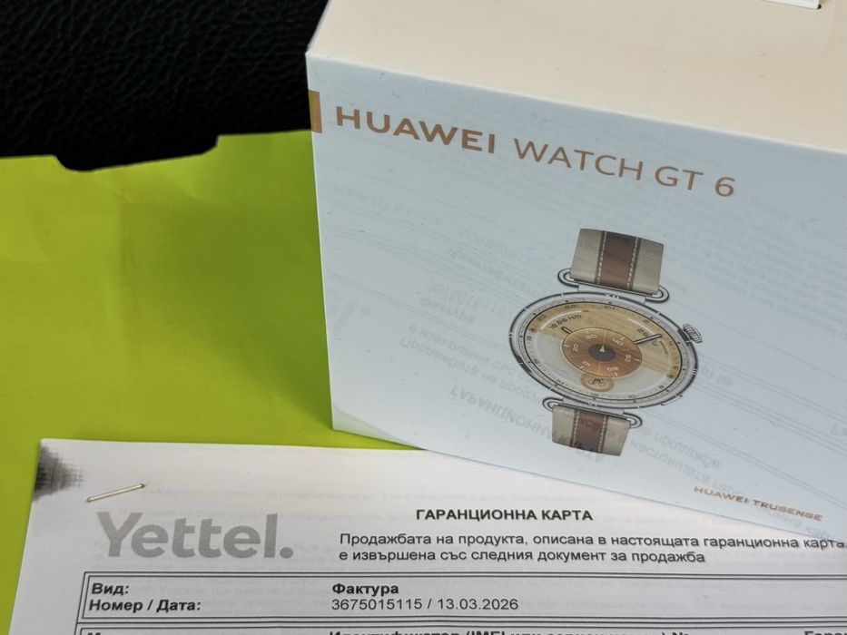 ЗАПЕЧАТАН 41mm Huawei watch GT 6 | GT6 Yettel Гаранция 2028 Brown